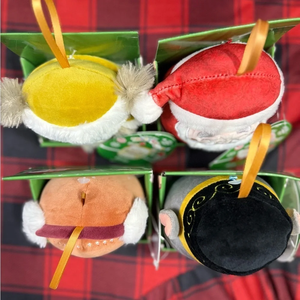 Set of 4 NEW Christmas Squishmallow Ornaments Santa Nick, Dray, Cash, Murray